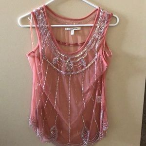 Never worn Sixes & Sevens blush tank with sequins